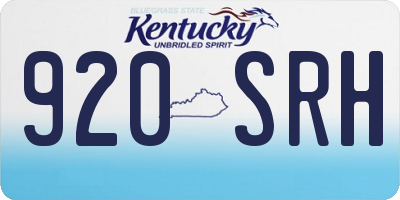 KY license plate 920SRH