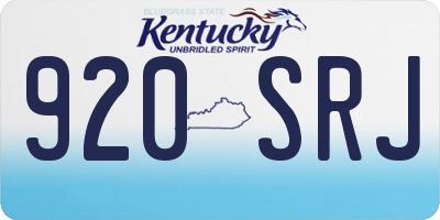 KY license plate 920SRJ