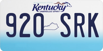 KY license plate 920SRK