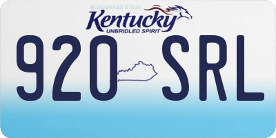 KY license plate 920SRL