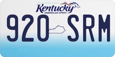 KY license plate 920SRM