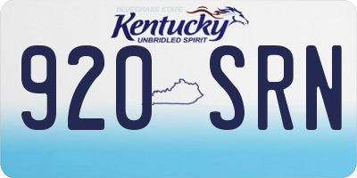 KY license plate 920SRN