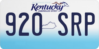 KY license plate 920SRP