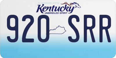 KY license plate 920SRR