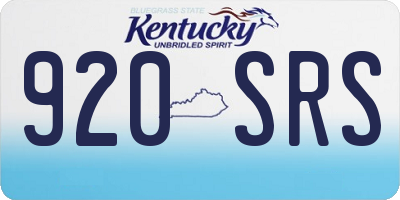 KY license plate 920SRS