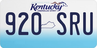 KY license plate 920SRU