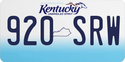 KY license plate 920SRW