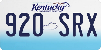 KY license plate 920SRX