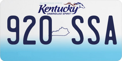 KY license plate 920SSA