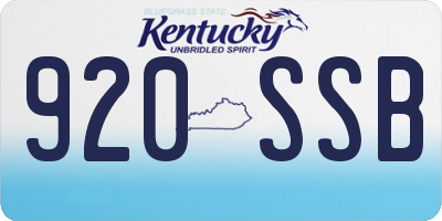 KY license plate 920SSB