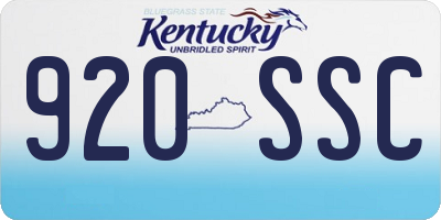 KY license plate 920SSC