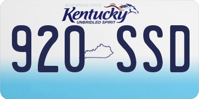 KY license plate 920SSD