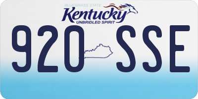 KY license plate 920SSE