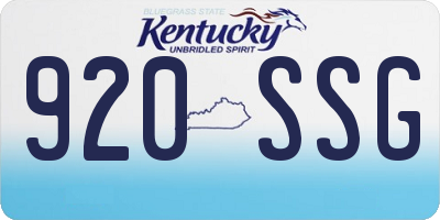 KY license plate 920SSG