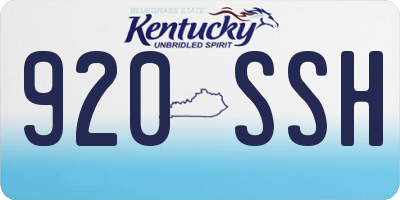 KY license plate 920SSH