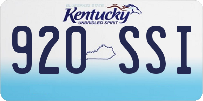 KY license plate 920SSI