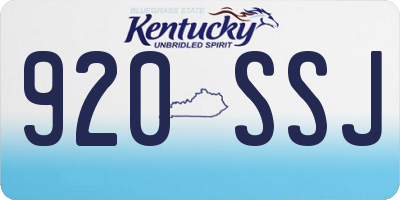 KY license plate 920SSJ