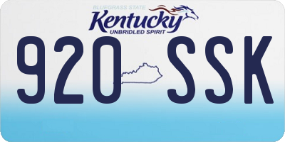 KY license plate 920SSK
