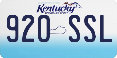 KY license plate 920SSL