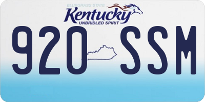 KY license plate 920SSM