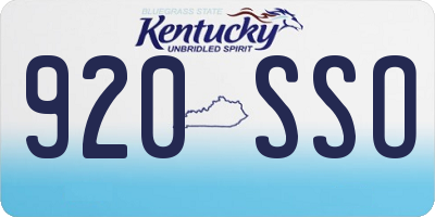 KY license plate 920SSO