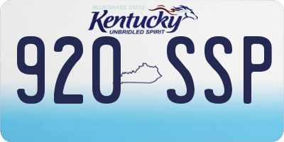 KY license plate 920SSP