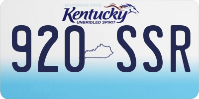 KY license plate 920SSR