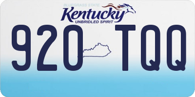 KY license plate 920TQQ