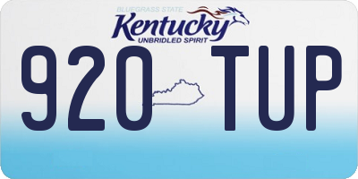 KY license plate 920TUP