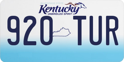 KY license plate 920TUR