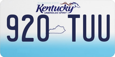 KY license plate 920TUU
