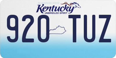 KY license plate 920TUZ