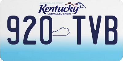 KY license plate 920TVB