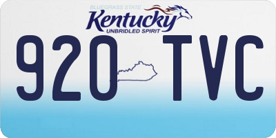 KY license plate 920TVC
