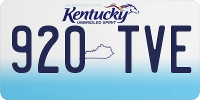 KY license plate 920TVE