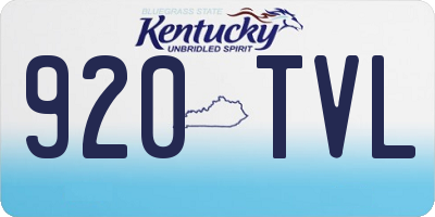 KY license plate 920TVL