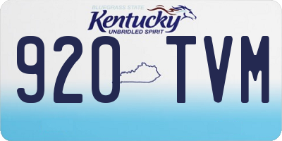 KY license plate 920TVM