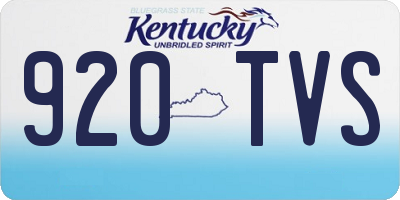 KY license plate 920TVS