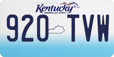 KY license plate 920TVW
