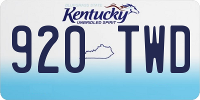 KY license plate 920TWD