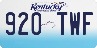 KY license plate 920TWF