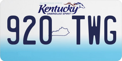 KY license plate 920TWG