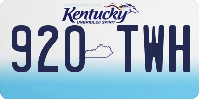 KY license plate 920TWH