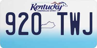 KY license plate 920TWJ