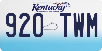 KY license plate 920TWM