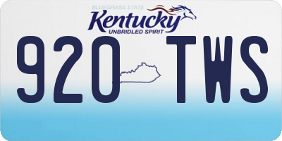KY license plate 920TWS