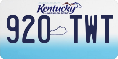 KY license plate 920TWT