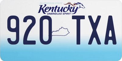 KY license plate 920TXA