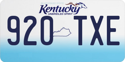 KY license plate 920TXE