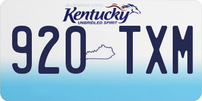 KY license plate 920TXM